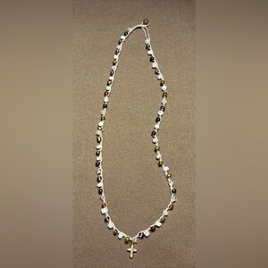 Multicolor Beaded Necklace with Cross ✝️💕